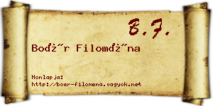 Boér Filoména névjegykártya